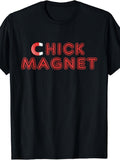 Men'S And Women'S T-Shirt, Retro Neon Style, Chick Magnet Text Design, Casual Wear Summer