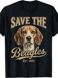Save The Beagles Vintage Dog Lover Rescue Awareness Retro T-Shirt