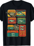 Vintage Sardines Tinned Fish Retro Canned Sardine Summer T-Shirt