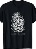 Men's And Women's T-Shirt, Nature Inspired Pinecone Graphic Design, Outdoor Hiking Camping Fall Winter Seasonal Wear