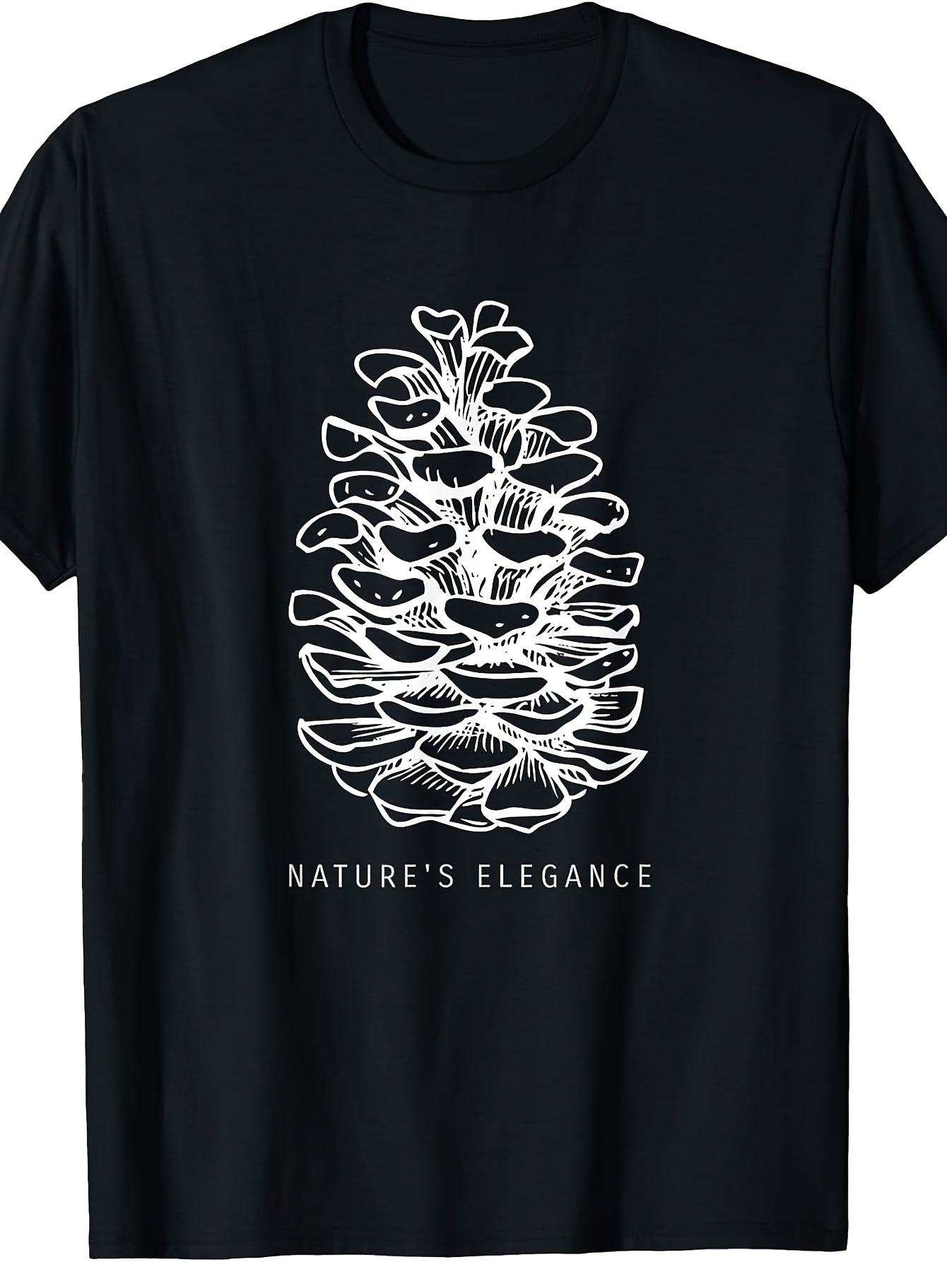 Men's And Women's T-Shirt, Nature Inspired Pinecone Graphic Design, Outdoor Hiking Camping Fall Winter Seasonal Wear